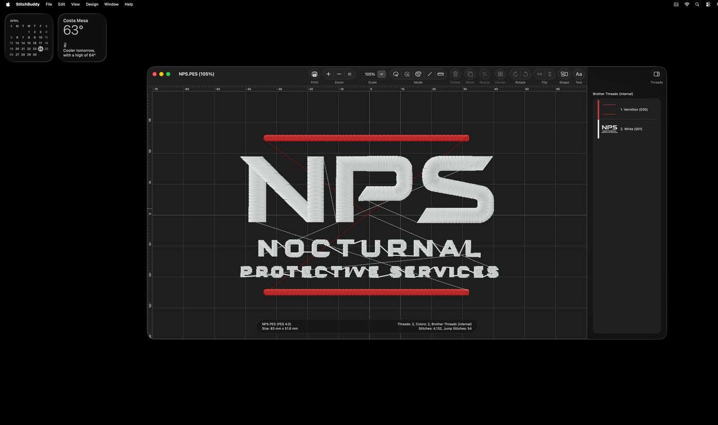 NPS logo embroidery design